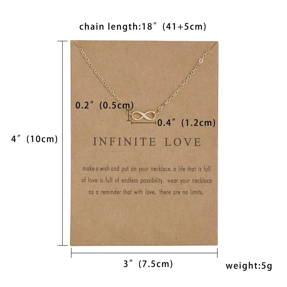 Infinite Love Infinity Loop Symbol Adjustable Gold Necklace - Image 2
