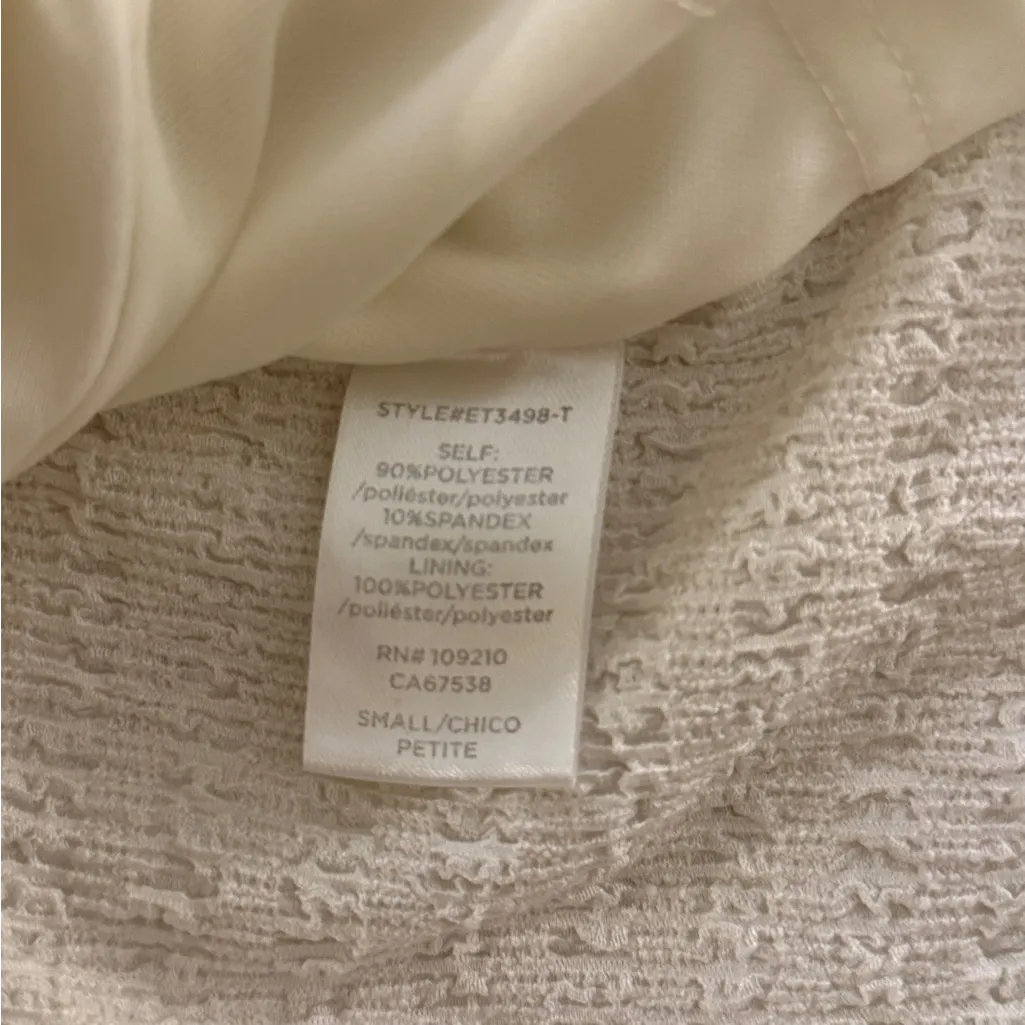 Windsor White Cream Ivory Boho Coquette Lace Up Crinkle Knit Top Size Small - Image 4