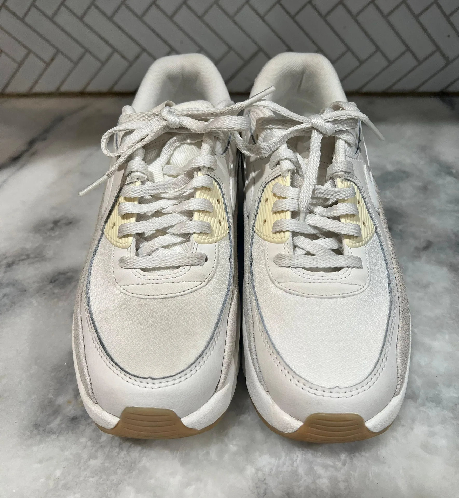 Air Max 90 LV8 Sail Light Orewood Women Platform Shoes FD4328-100 9.5 - Image 5