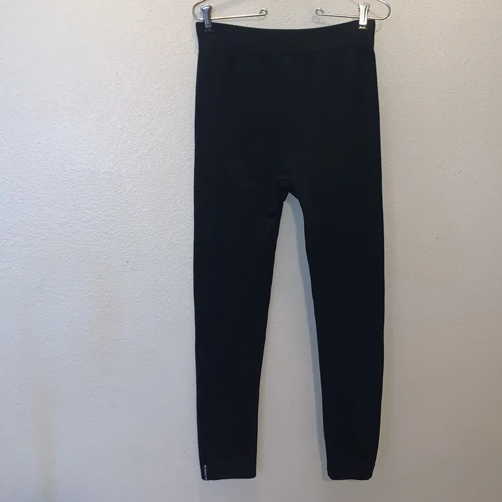 Nautica  black ribbed full length M/L spandex leggings - Image 5