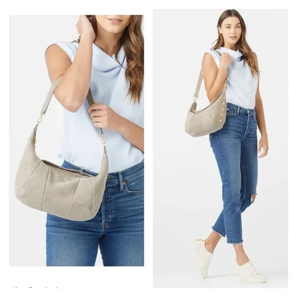 Hammitt Morgan Purse Grey Natural Gold Pewter Neutral Convertible - Image 2