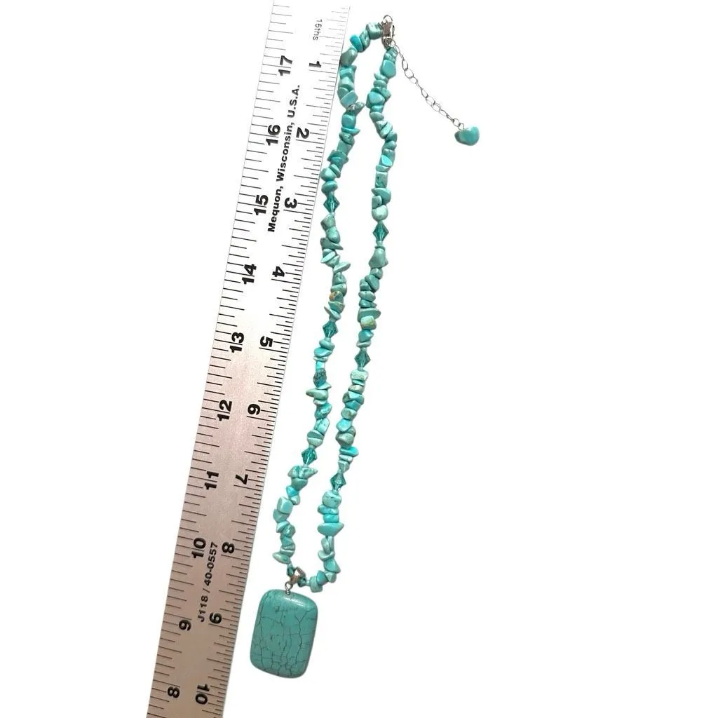 Sterling Silver Bail Necklace with Turquoise - Image 10