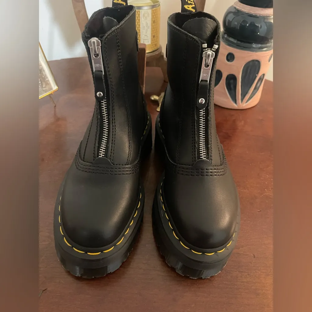 Dr Martens Women’s Jetta Leather Black Platform Zip Up Ankle Boots BNWOB 5 - Image 11