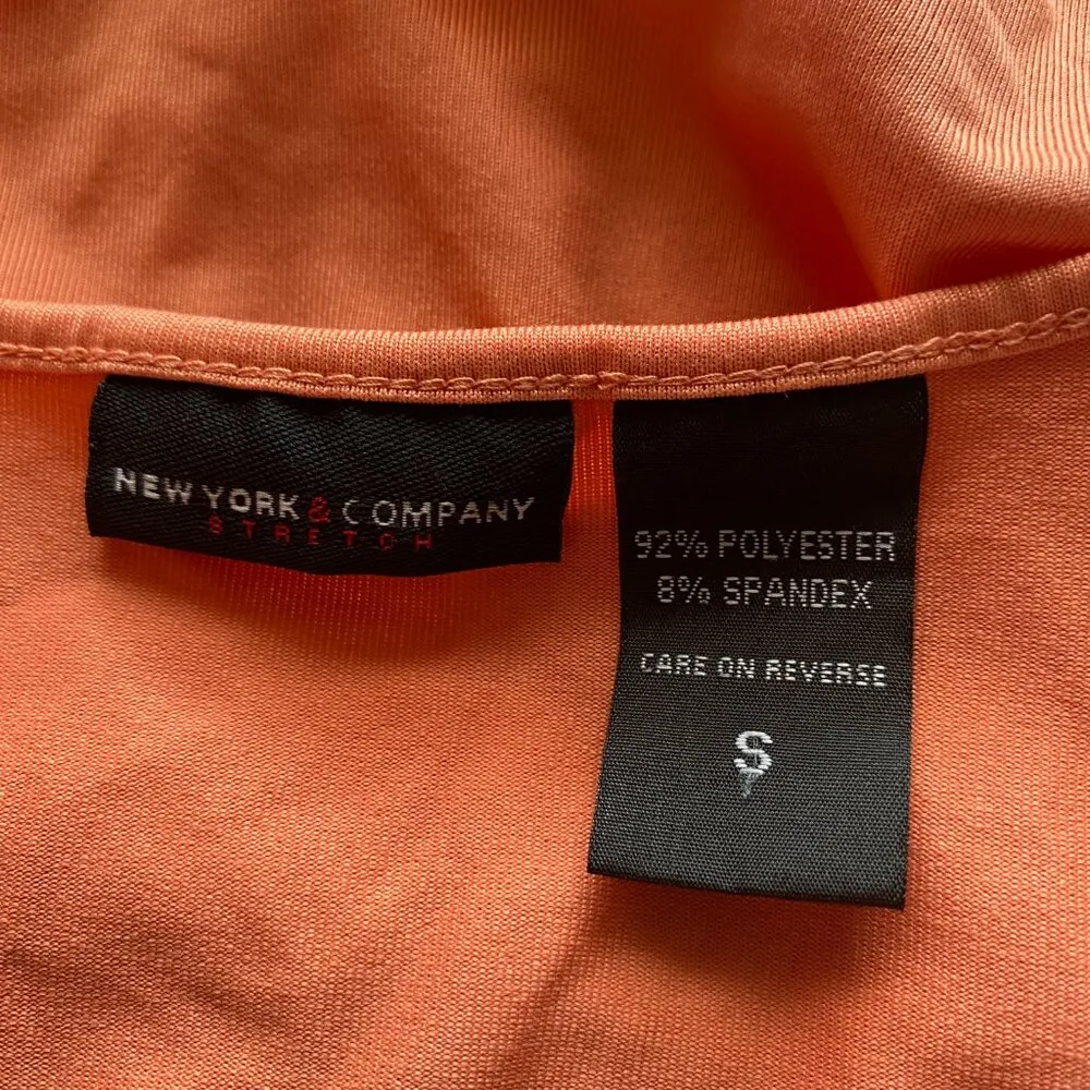 New York & Company peachy orange sleeveless tank top laced with a bow women's S - Image 7