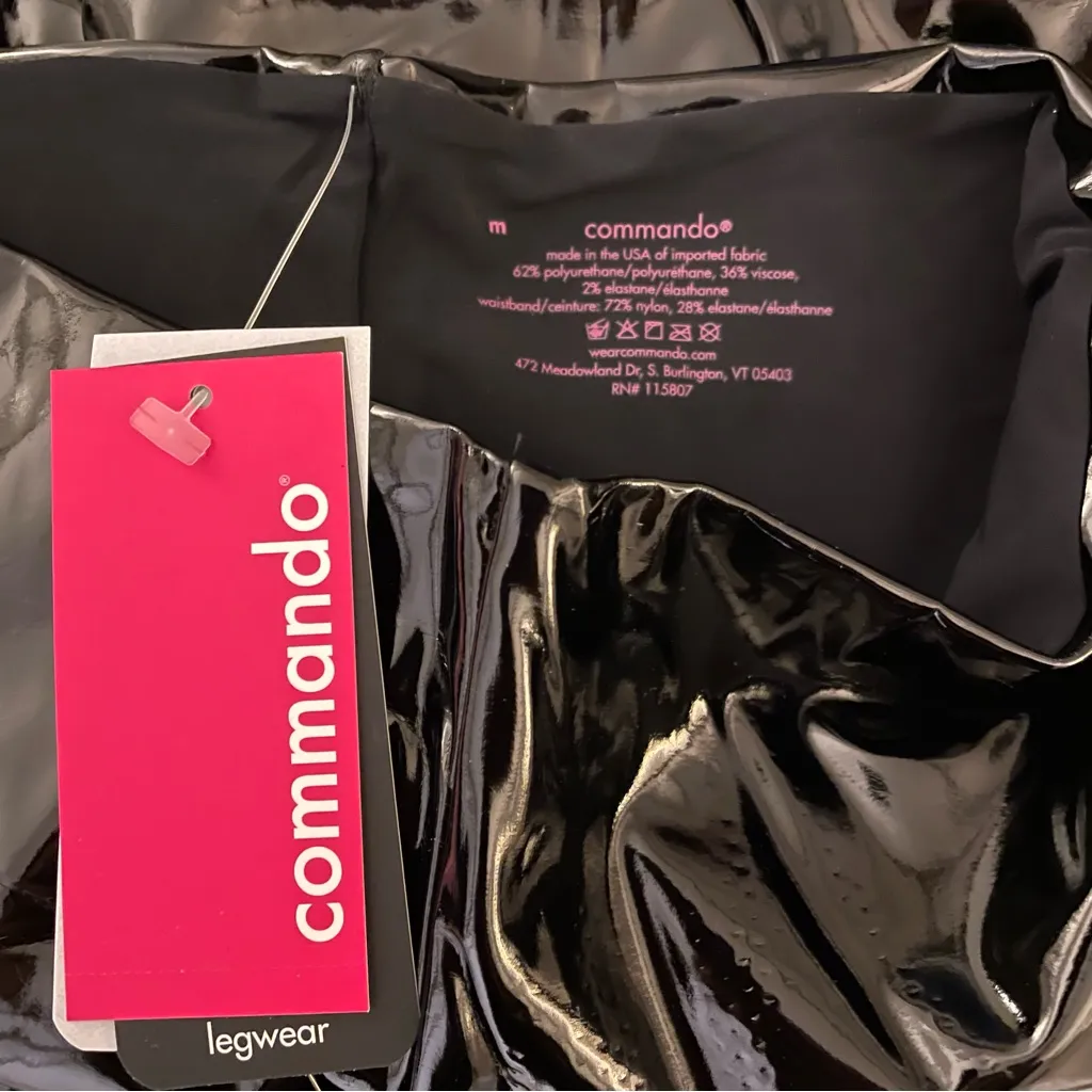 Commando Faux Patent Leather Legging, Black, Size M, NWT - Image 6