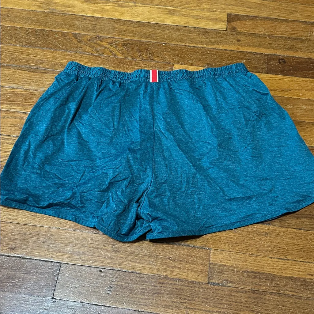 Tracksmith Women’s Teal Athletic Shorts, Large Blue - Image 4