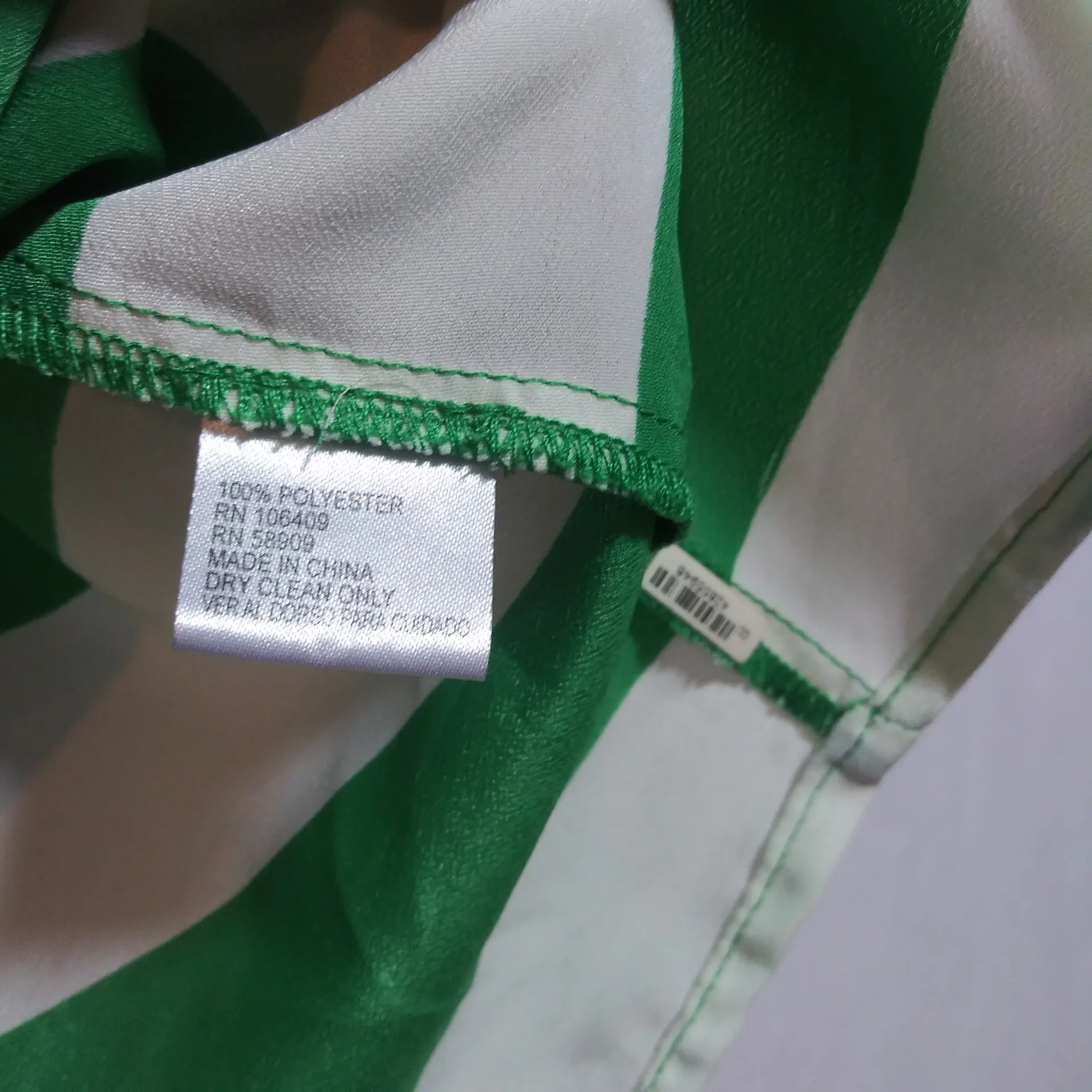 Cremieux Dillards Green and White Striped Sleeveless Top Split Back Size XS - Image 6