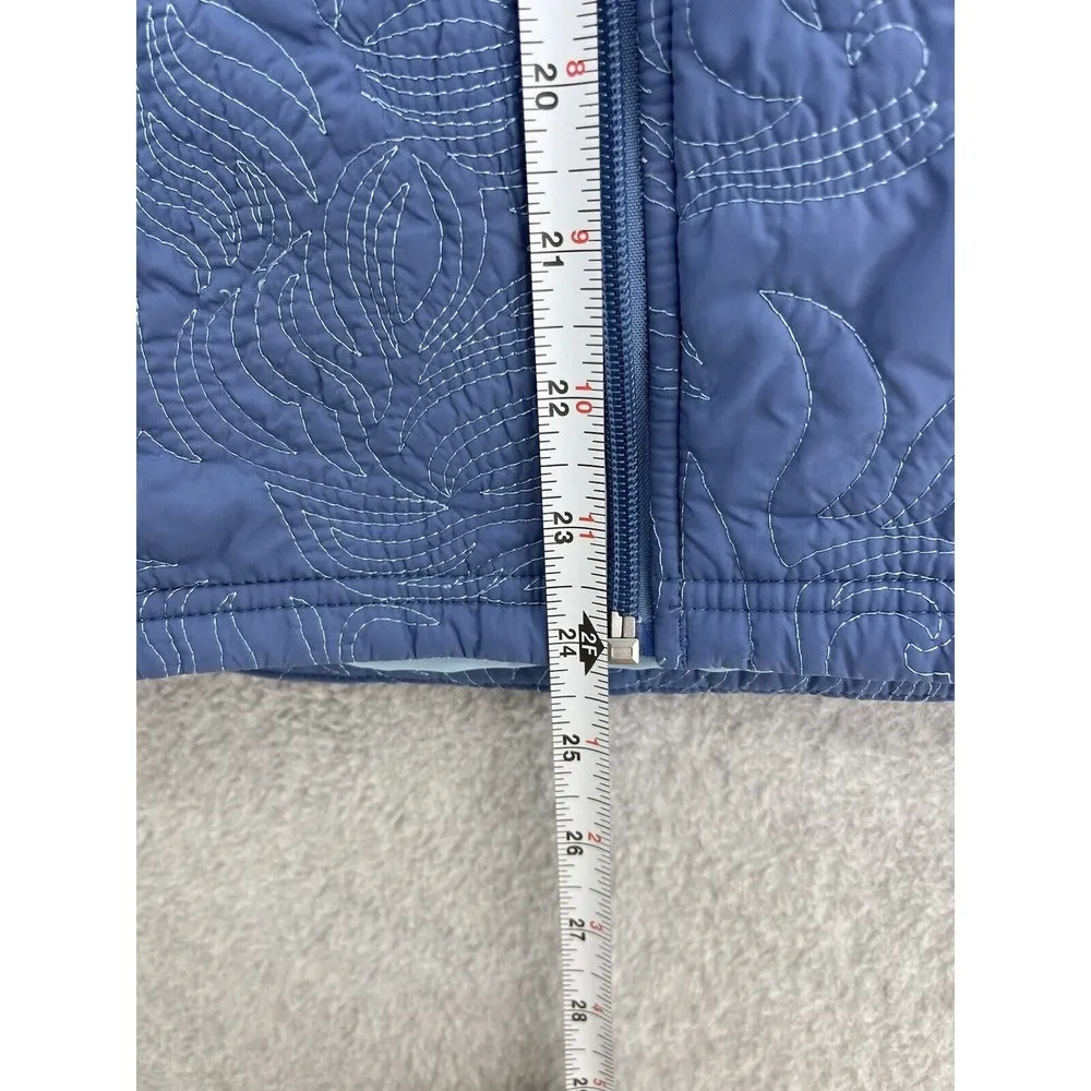 Saucony Women's Full Zip Jacket Quilted Blue Size Small Insulated Long Sleeve - Image 9