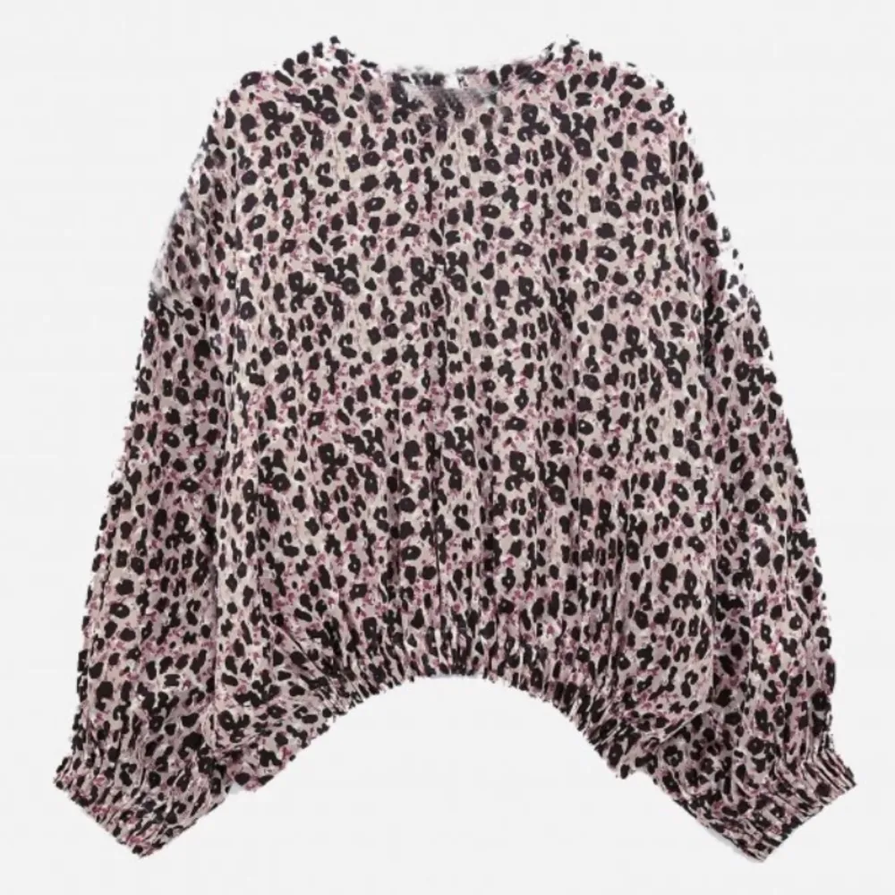 Zara SATIN LONG BELL SLEEVE OVERSIZED BLOUSE TOP LEOPARD Size XS NEW - Image 10