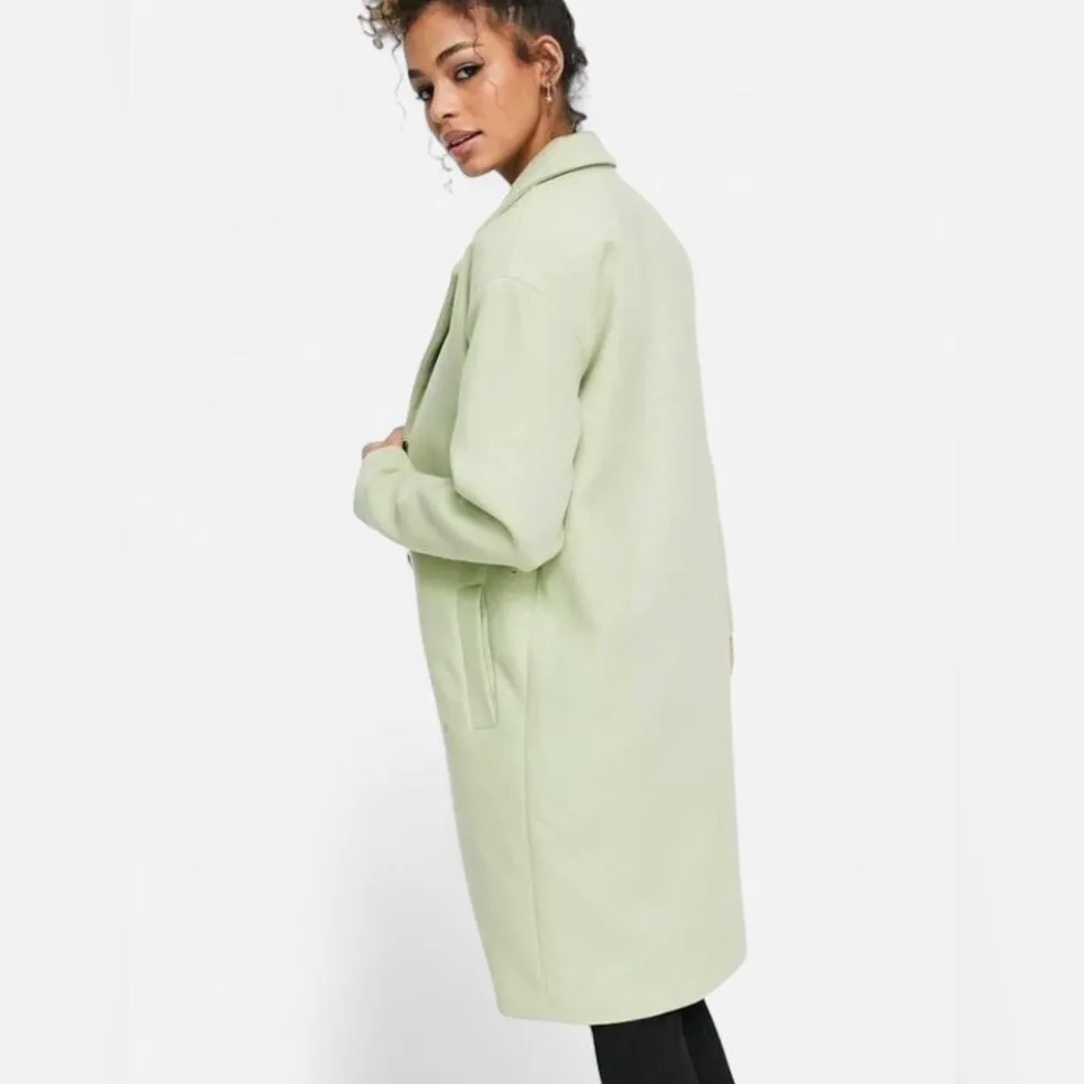 Pieces Alice wool blend coat in Sage Green Size small - Image 3