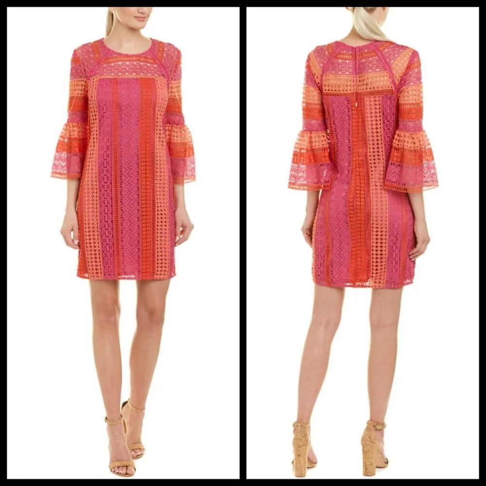💕TRINA TURK💕 Lace Crochet Bell Sleeve Dress NWT - Image 4