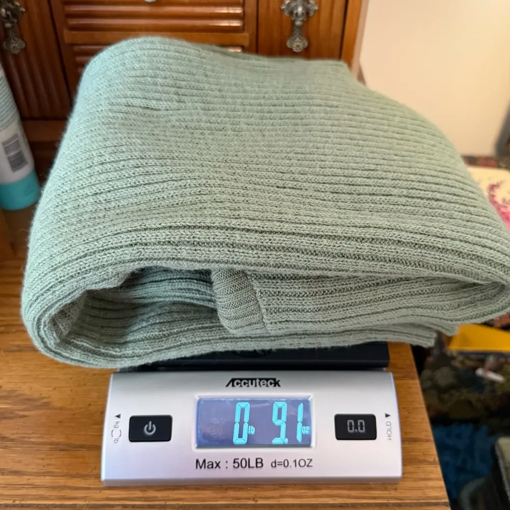 Vintage 70s Drummond Ribbed Turtleneck Sweater Size Medium Wintuk Orlon Acrylic Green - Image 8