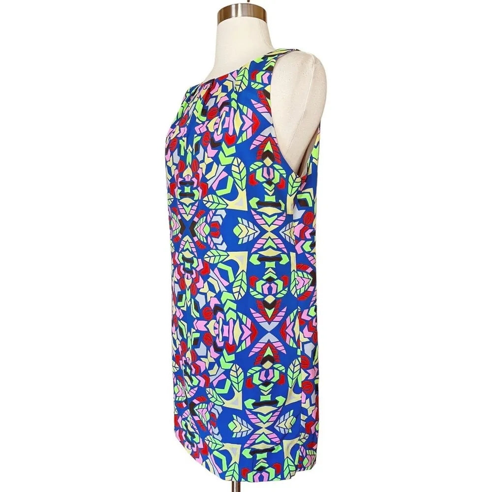 MARA HOFFMAN Dress Abstract Geometric Multicolor Shift Sleeveless Knee Length 6 - Image 2