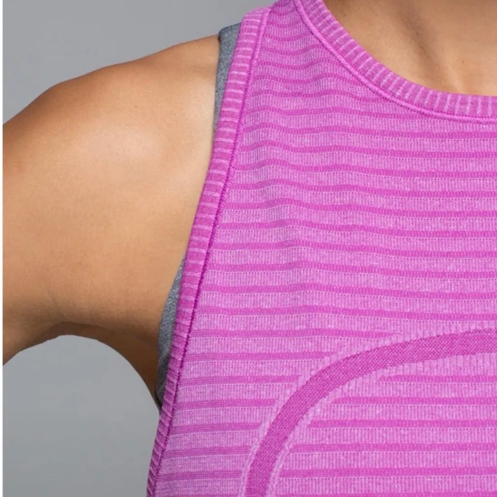 Lululemon Run Swiftly Tech Tank Rugby Stripe Tonal Heathered Ultra Violet S 10 - Image 4