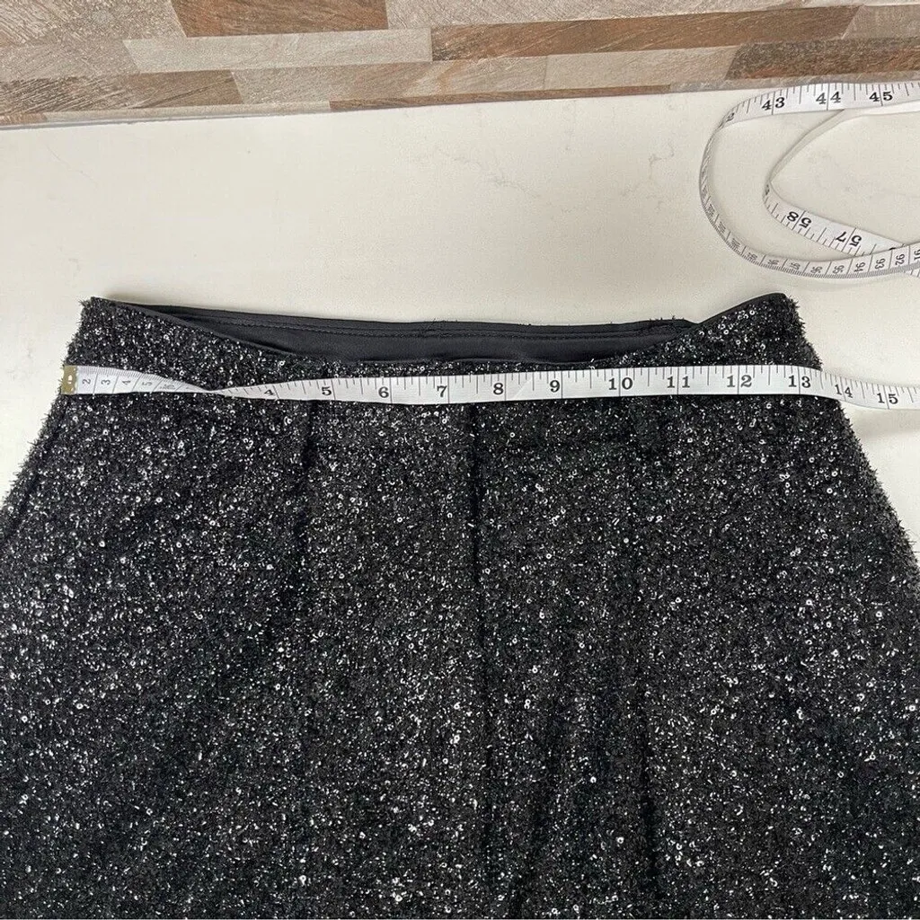 EXPRESS Women’s High Waisted Sequin Fussy Bermuda Shorts Black Size 2 - Image 6