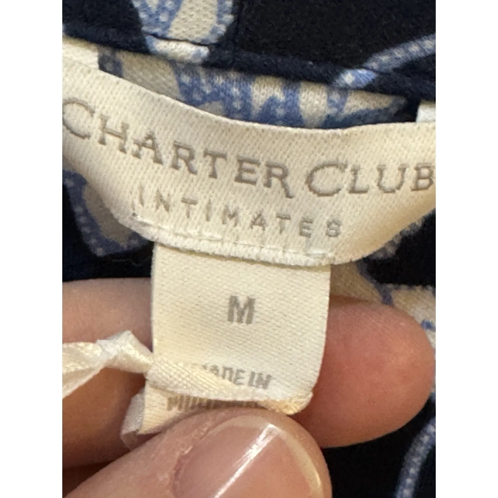 Charter Club Women Cotton French‎ Floral Belted Robe Blue Size Medium - Image 5