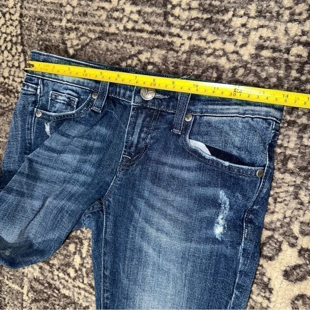 Vigoss Studio Denim Women’s 26 Blue Wash Crystal Embellished Slim Straight Jeans - Image 8