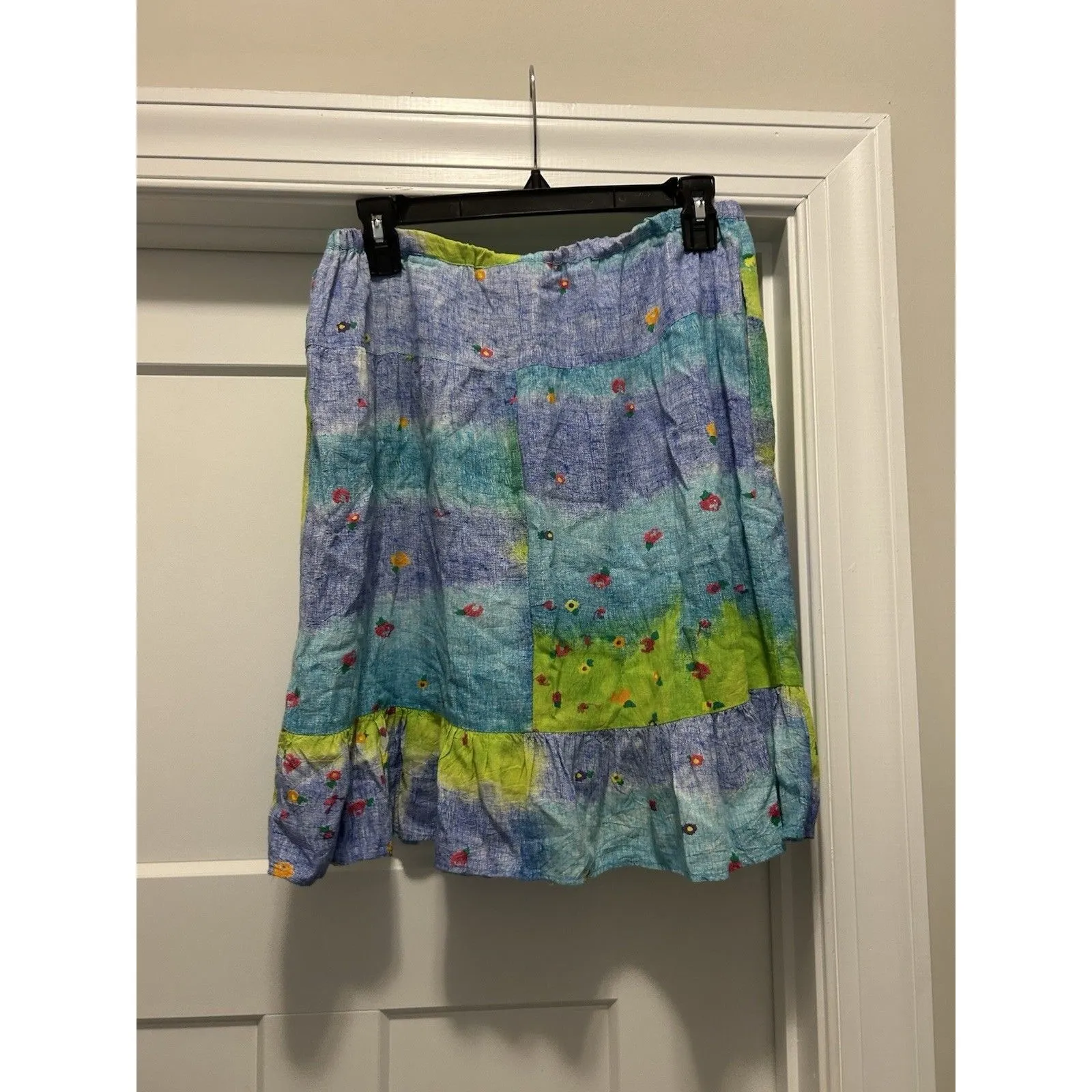 Vintage Jams World Floral Ambrosia Colorful Tiered Ruffle’s Mini Skirt Medium - Image 4