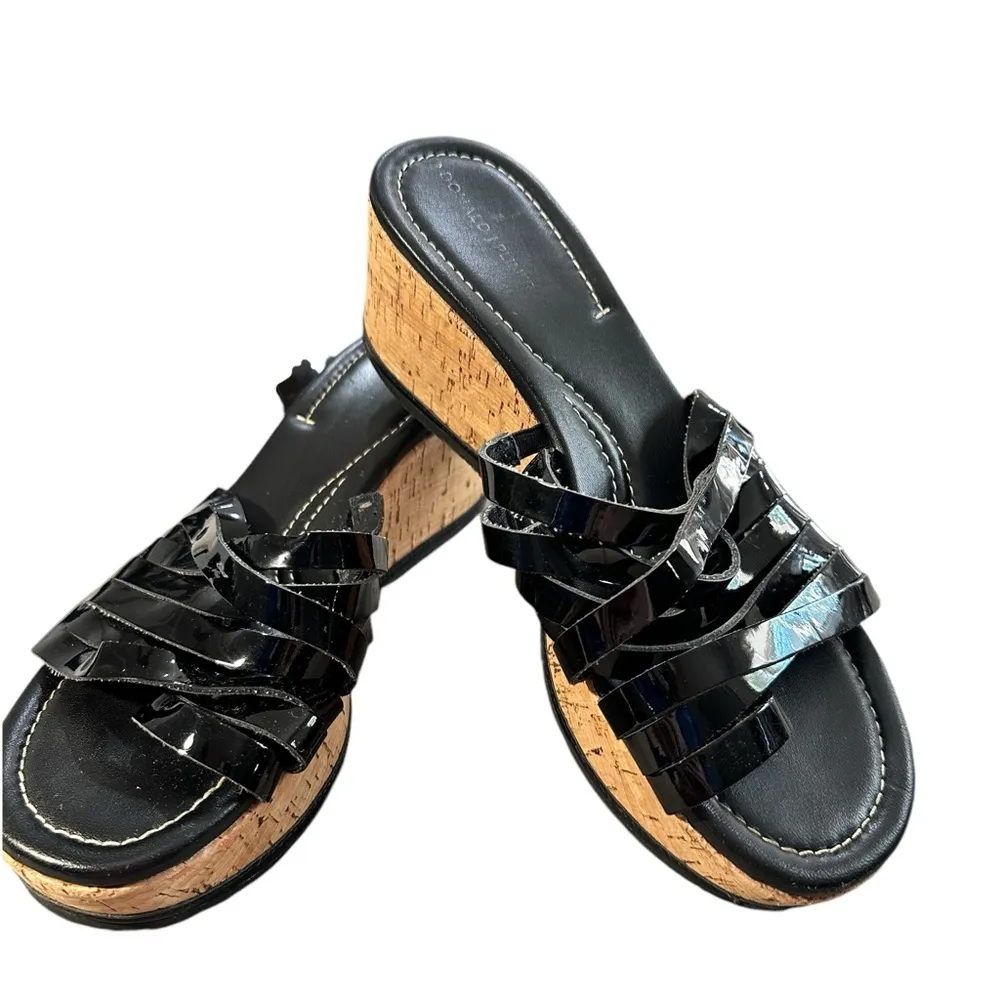Donald J. Pliner Sheena Black Strappy Wedge Sandal Sz 8.5 - Image 3