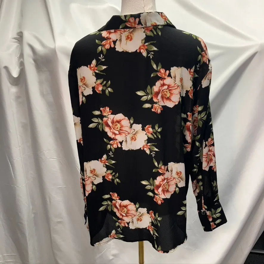 Likely Sophia Floral Mimi Top in Black Multi Womens Large Pink‎ Classic Boho - Image 9