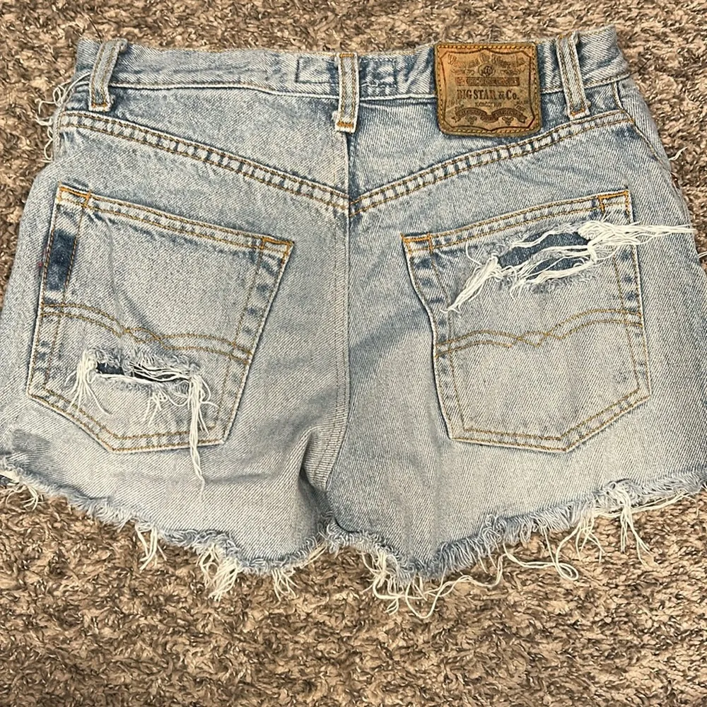 Big Star Blue Distressed Jean Shorts - Image 2