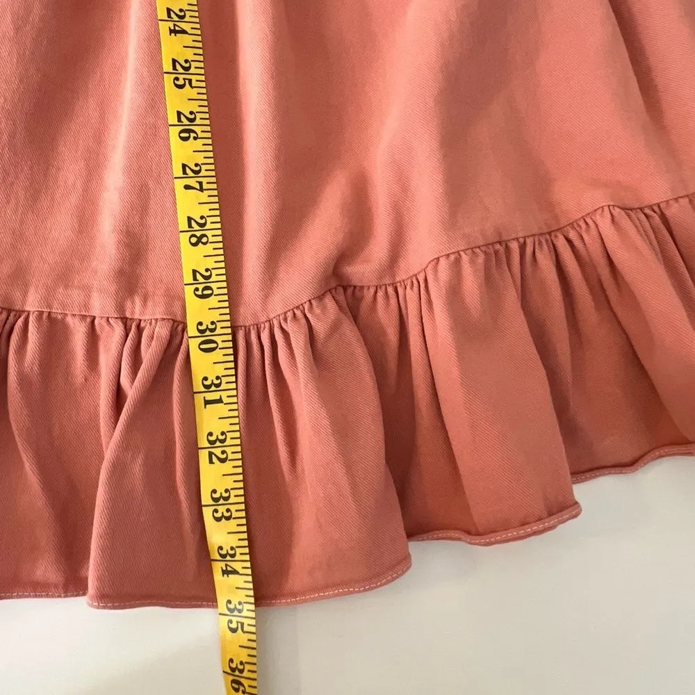 Eliyas Label Smocked Milkmaid Dress Size XS Ruffle Cottagecore Romantic Orange - Image 6