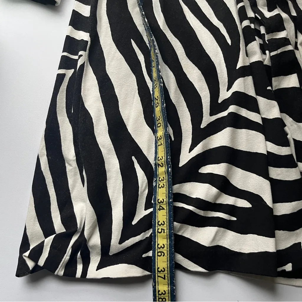 Talbots Monochrome Zebra Long Sleeve Dress - Image 8