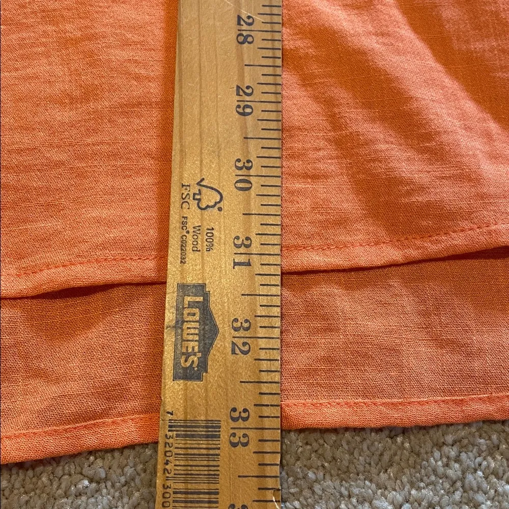 Ulla Popken Button Down Shirt Blouse Persimmon Sleeve Detail Size 28/30 Orange - Image 7
