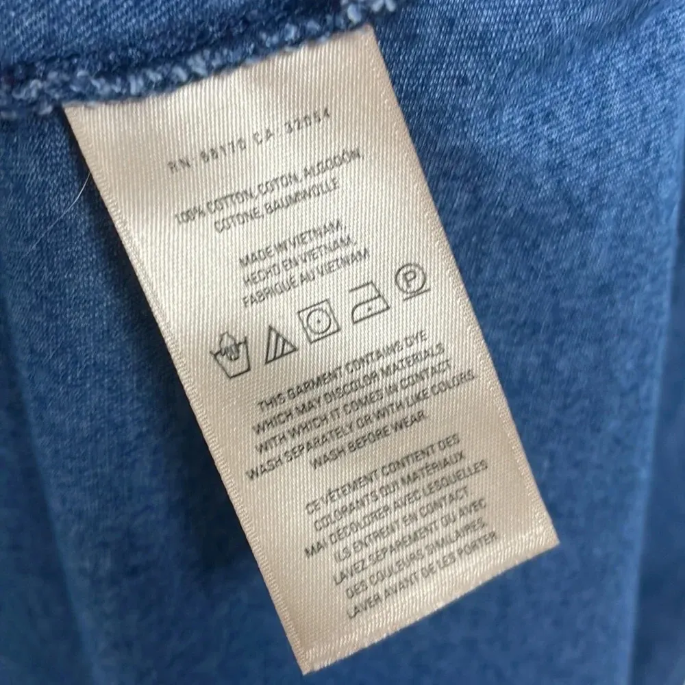 ANTHROPOLOGIE Holding Horses Paula Gathered Waist Blue Tee Shirt Dress - Image 8