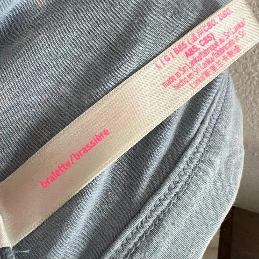 Victoria's Secret PINK Blue Acid Wash Soft Pull On Bralette Lounge Casual Large - Image 6