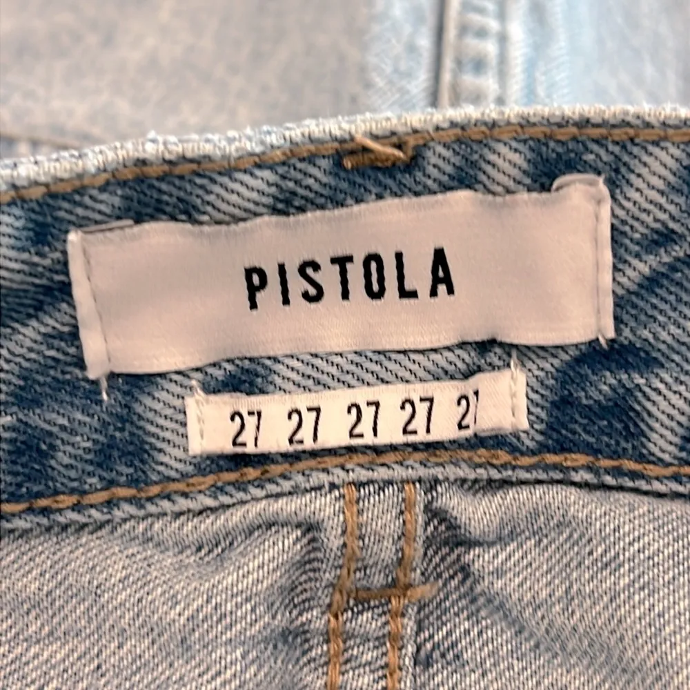 Pistola Sierra Jean Skirt Distressed Frayed Destroyed Light Denim Mini Size 27 - Image 5