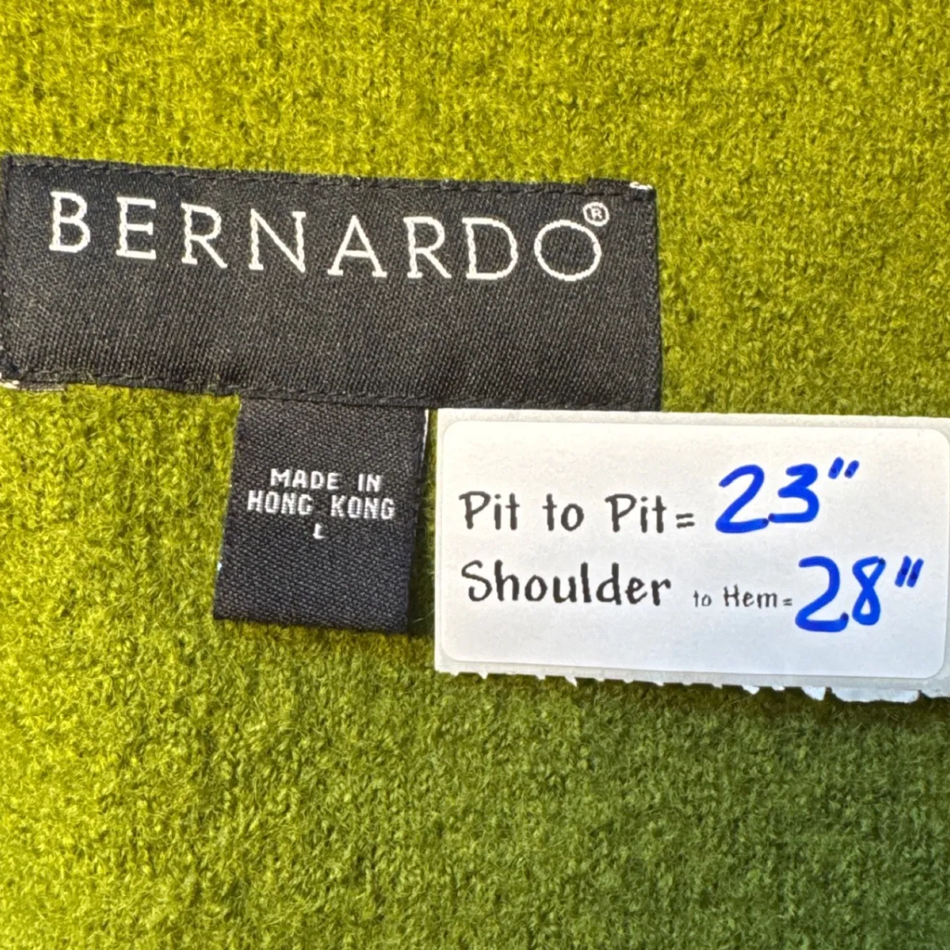 Bernardo Wool Full Zip Sweater Jacket Olive Green Knit Collared Womens - Image 4