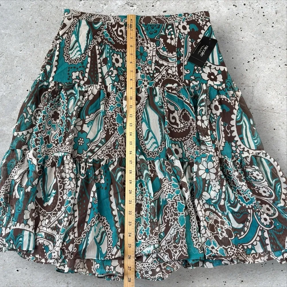 Vtg 90s Y2K Paisley Chiffon Tank Blouse Skirt Set Boho Fairy Whimsical Fits Sz L - Image 9