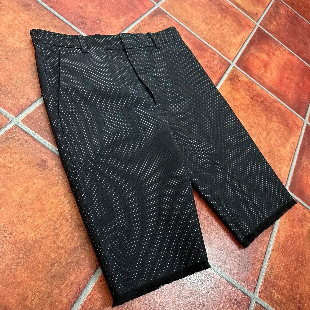 3.1 Phillip Lim Black Yellow Polka Dot Flat Front Knee Length Shorts Size Medium - Image 2