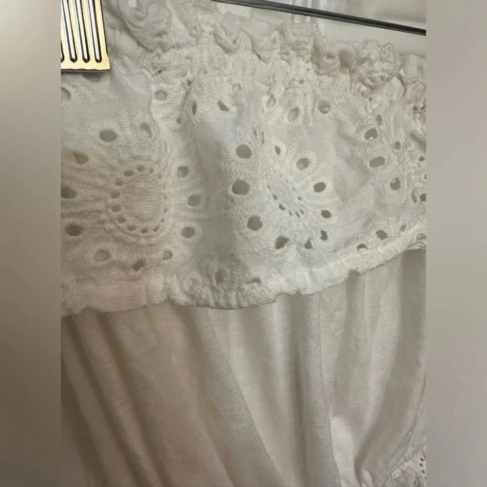 ANTHROPOLOGIE PORRIDGE STRAPLESS Ruffle KNIT TUBE TOP WHITE - Image 3