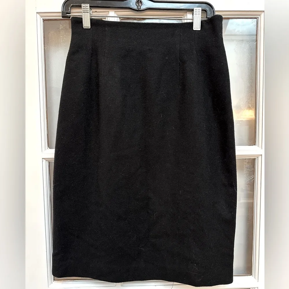 Vintage Norton McNaughton 100% Virgin Wool Black Pencil Skirt Size 6 Small S - Image 10