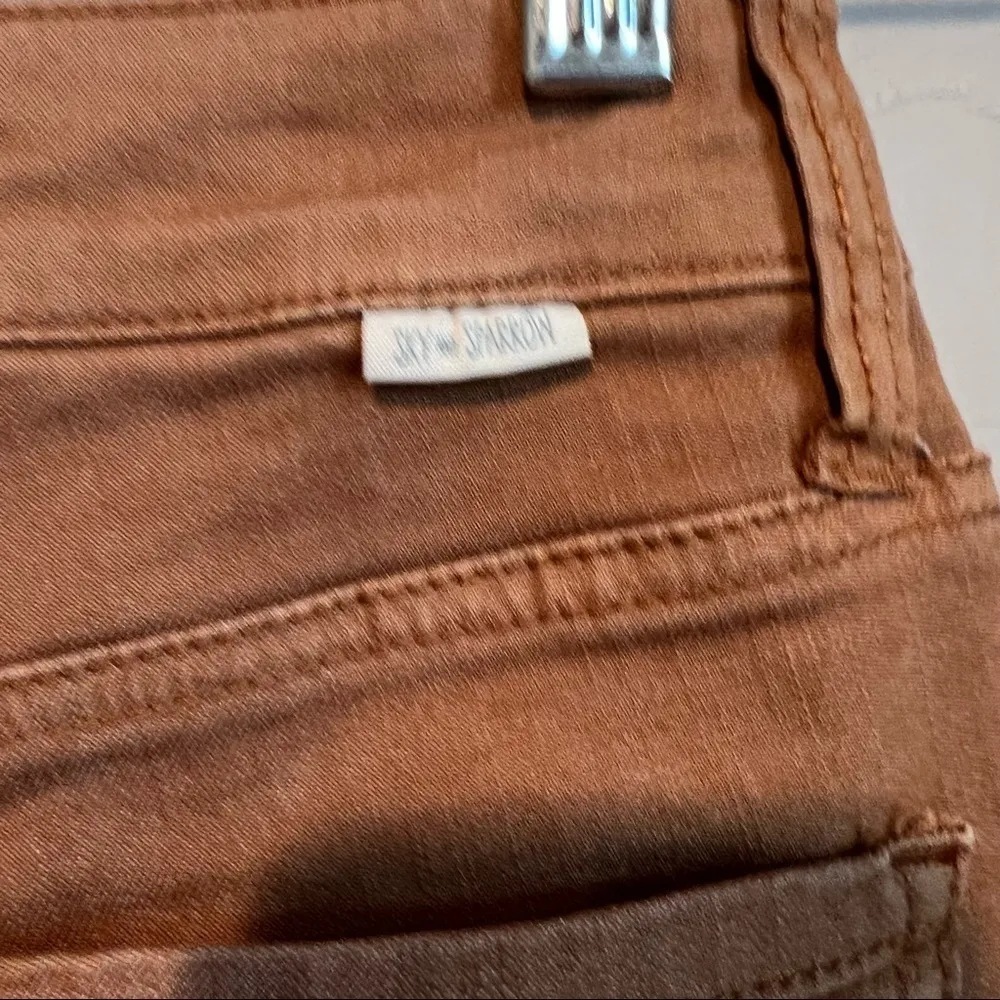 Sky & Sparrow Rust High‎ Rise Cuffed Shorts - Image 8
