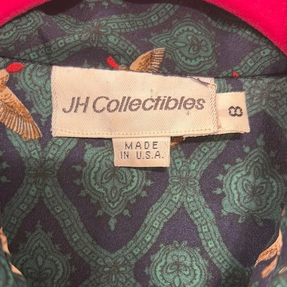 JH Collectibles Pheasant Print Blouse Green Size 8 - Image 2
