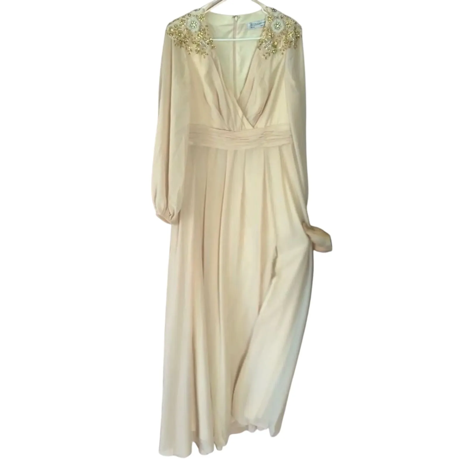 MAC DUGGAL 55694 Embellished Shoulder Blouson Sleeve Gown Sz 10 New w/ Tag $498 - Image 5