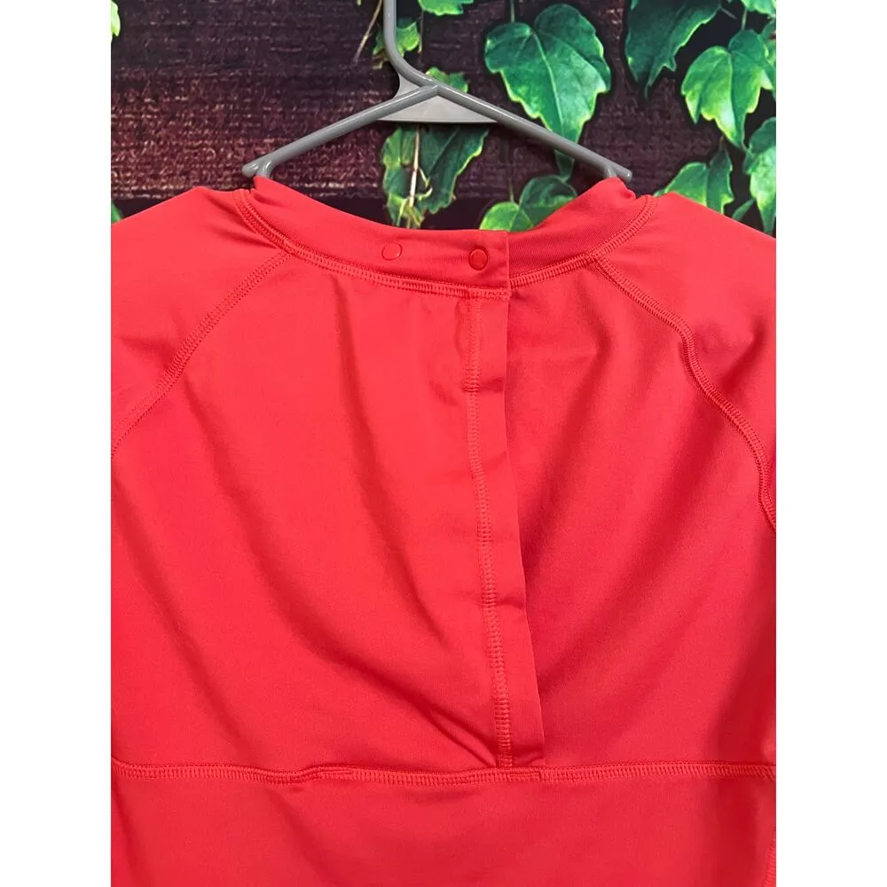The North Face Dri Fit Long Sleeve Shirt Made in Jordan Red Snaps Women S EUC - Image 4