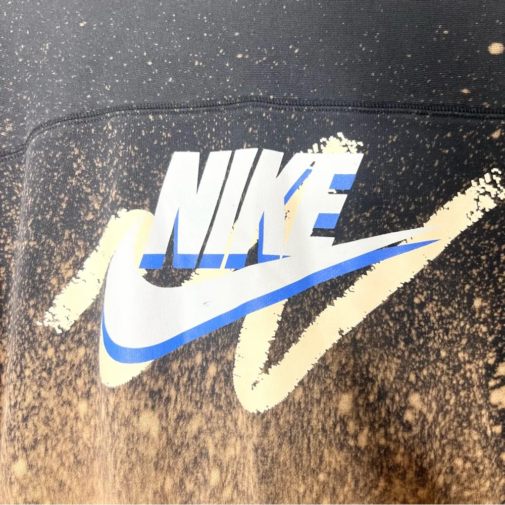 NIKE Black & Brown Bleach Dye Gradient Drop Shoulder Sweatshirt Size 2X - Image 3
