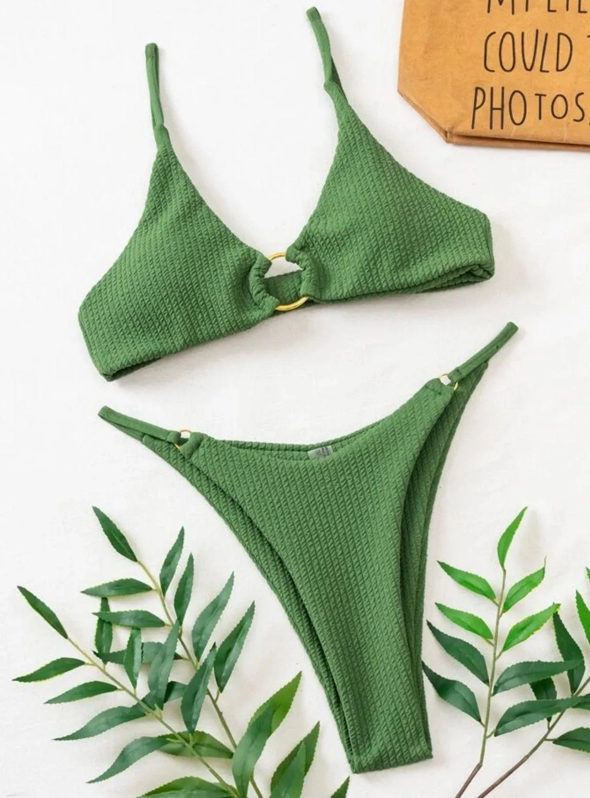 Textured Green Swim Suit - Image 3