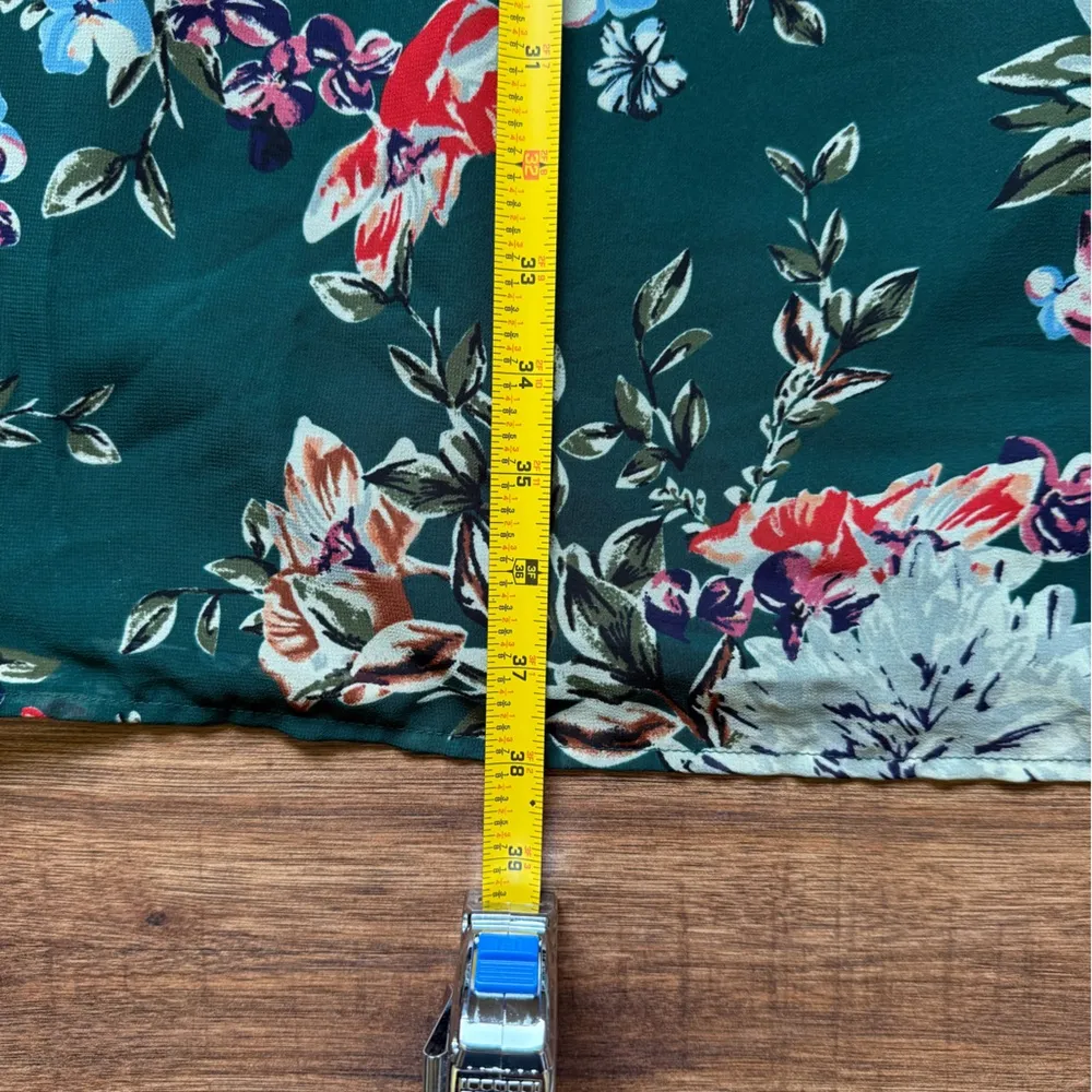 A New Day Women’s Green Floral Button Down Fit & Flare Dress Size Medium - Image 7