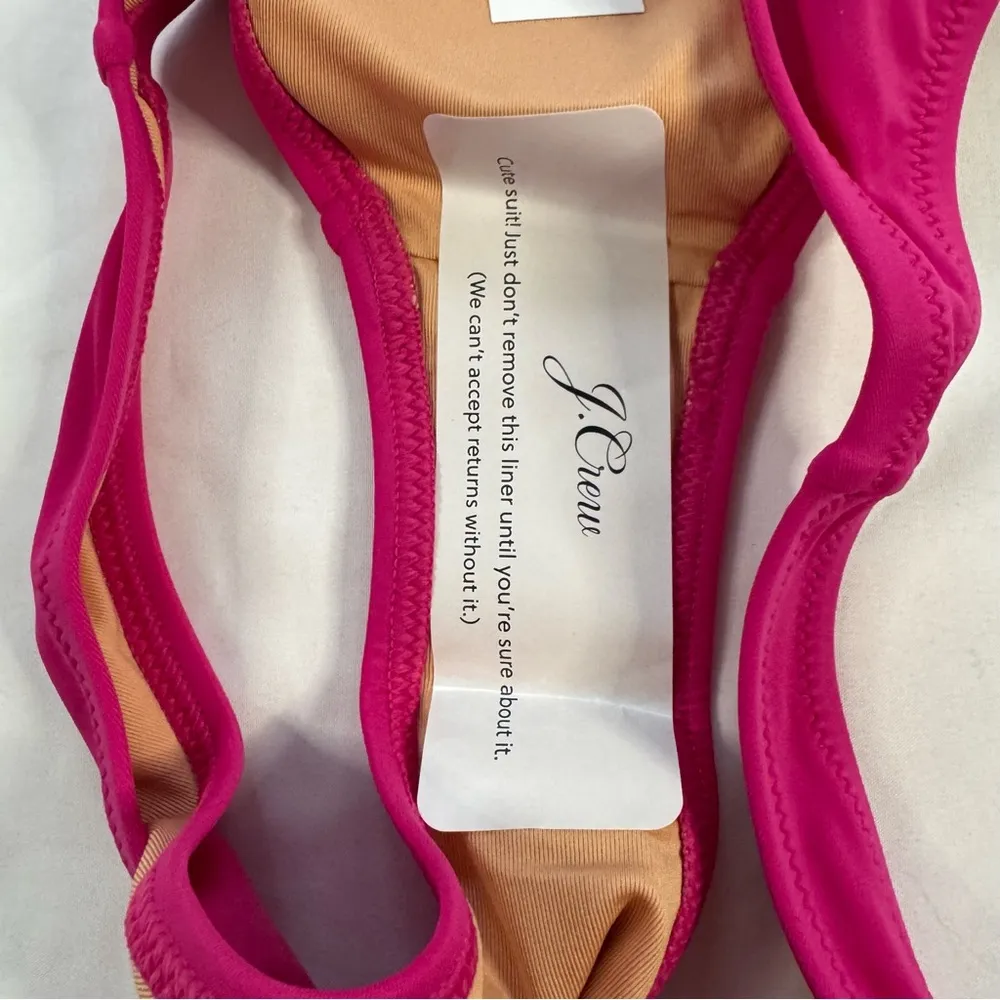 NWT J Crew Heritage 1989 High Leg Bikini Bottom Pink Size XL Classic BP209 Beach - Image 3