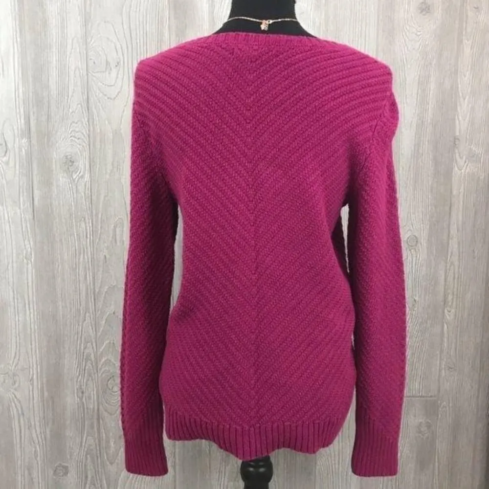 Pink banana republic woven long sleeve sweater chevron pattern small - Image 2