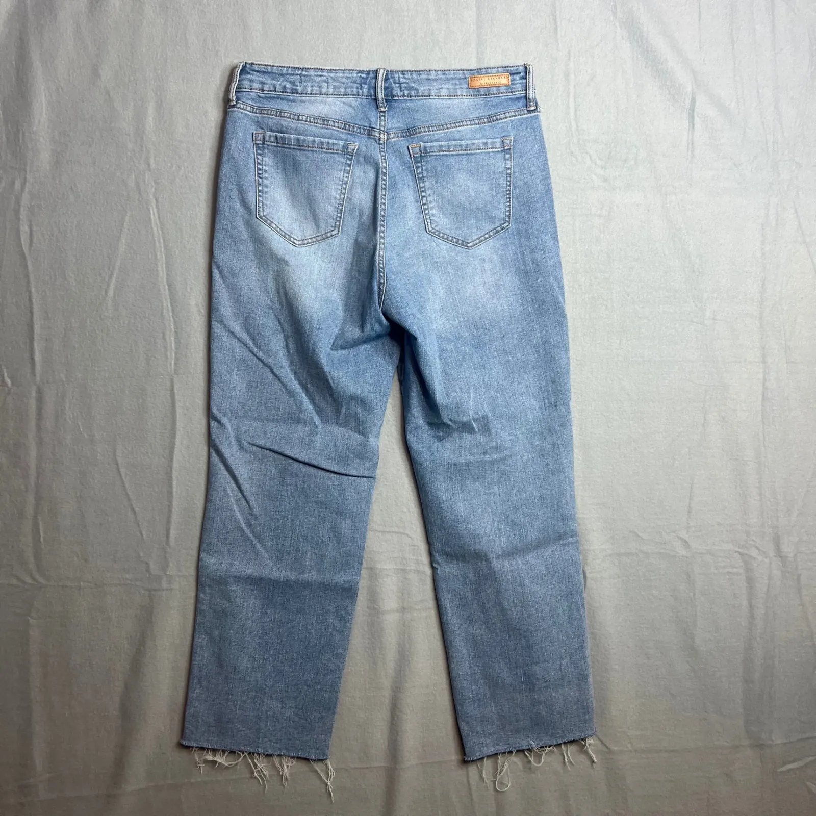 Sanctuary Social Standard High Rise Crop Straight Leg Jeans Size 10 Raw Hem - Image 7