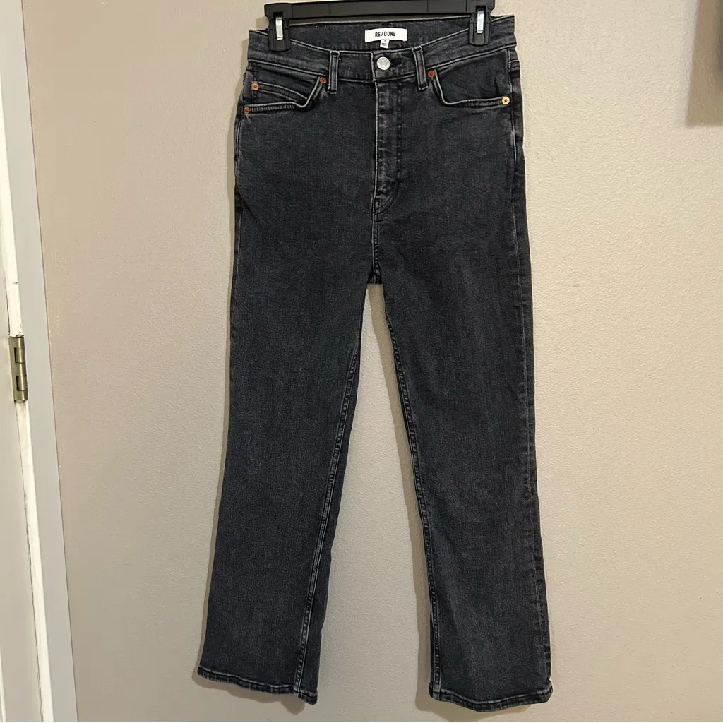 Re/Done 70s High Rise Stove Pipe Black Straight Leg Denim Jeans Women’s Size 29 - Image 3