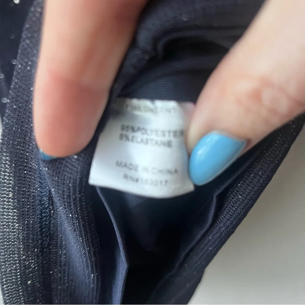 Friday Fever Navy Glitter Mesh Button Front Shirt Mini Dress 4 - Image 10