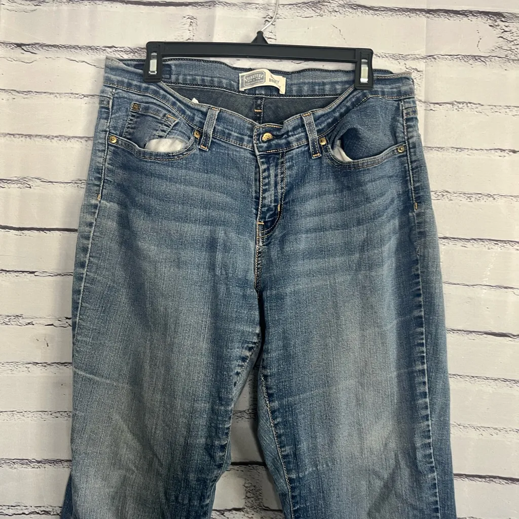 Signature Levi’s Curvy Bootcut Jeans Sz 14 S/C Medium Wash Stretch Denim Flare - Image 5