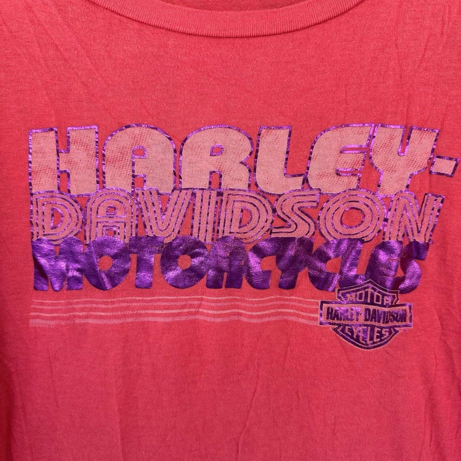 Harley Davidson Long Sleeve Tee Oversized Mentor Ohio Small Pink - Image 2